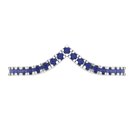 0.1725 cttw Simulated Tanzanite Round Cut White Gold Eternity Wedding Band