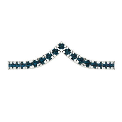 0.1725 cttw Natural London Blue Topaz Round Cut White Gold Eternity Wedding Band