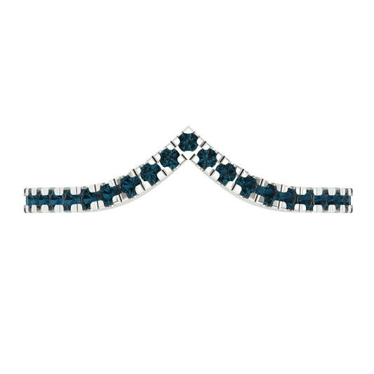 0.1725 cttw Natural London Blue Topaz Round Cut White Gold Eternity Wedding Band