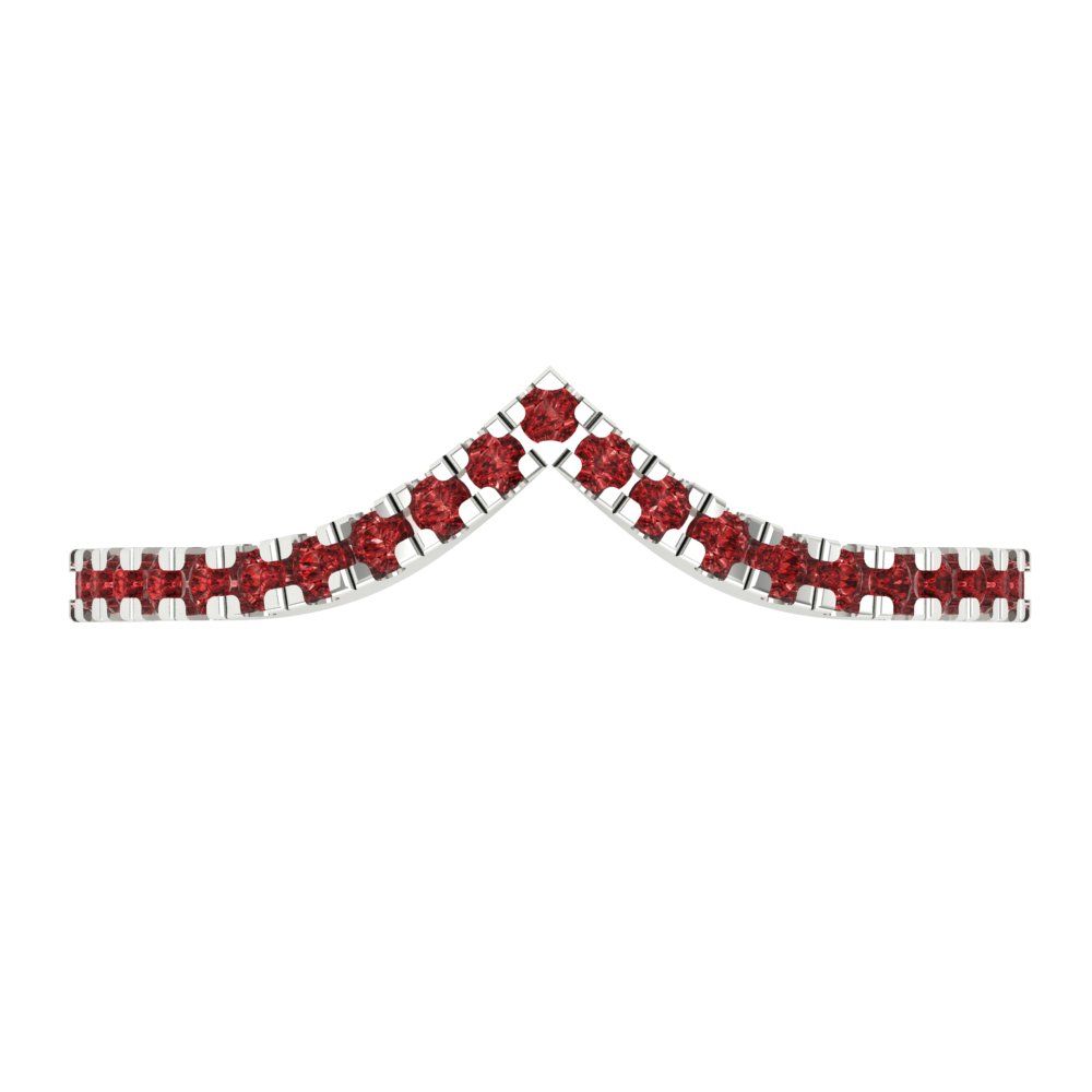 0.1725 cttw Natural Garnet Round Cut White Gold Eternity Wedding Band