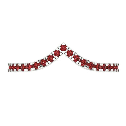 0.1725 cttw Natural Garnet Round Cut White Gold Eternity Wedding Band