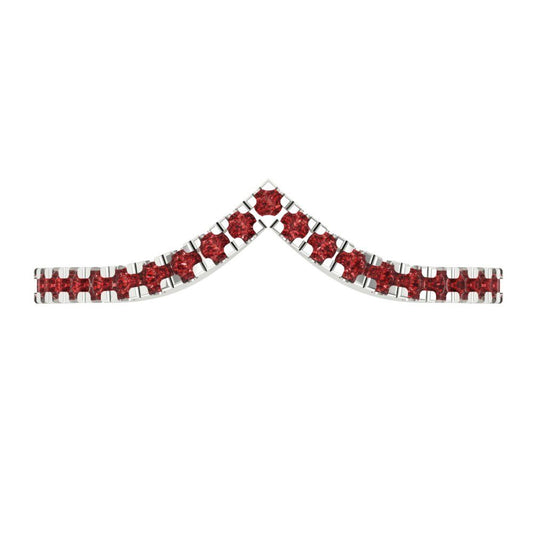 0.1725 cttw Natural Garnet Round Cut White Gold Eternity Wedding Band