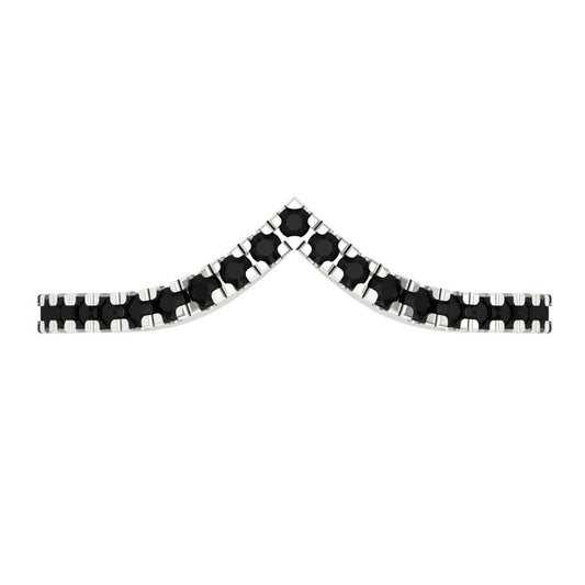 0.1725 cttw Natural Onyx Round Cut White Gold Eternity Wedding Band