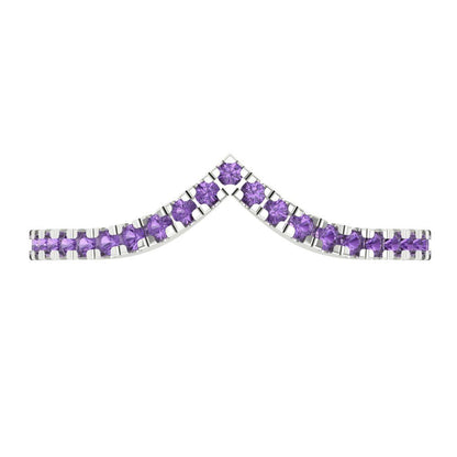 0.1725 cttw Simulated Alexandrite Round Cut White Gold Eternity Wedding Band