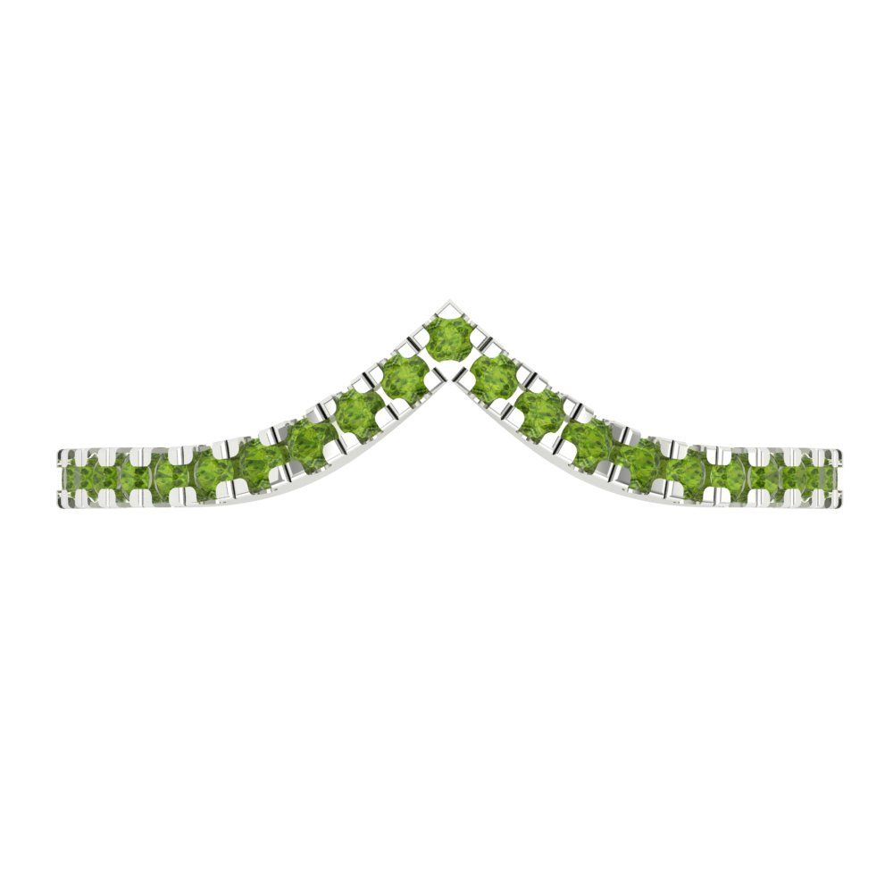 0.1725 cttw Natural Peridot Round Cut White Gold Eternity Wedding Band