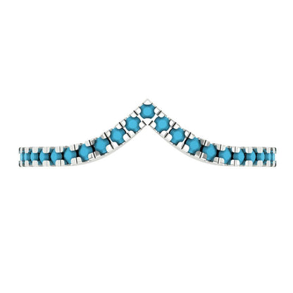 0.1725 cttw Simulated Turquoise Round Cut White Gold Eternity Wedding Band