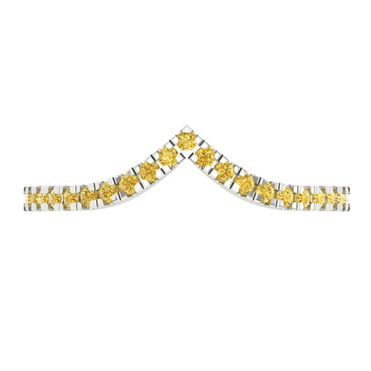 0.1725 cttw Simulated Yellow Diamond Round Cut White Gold Eternity Wedding Band
