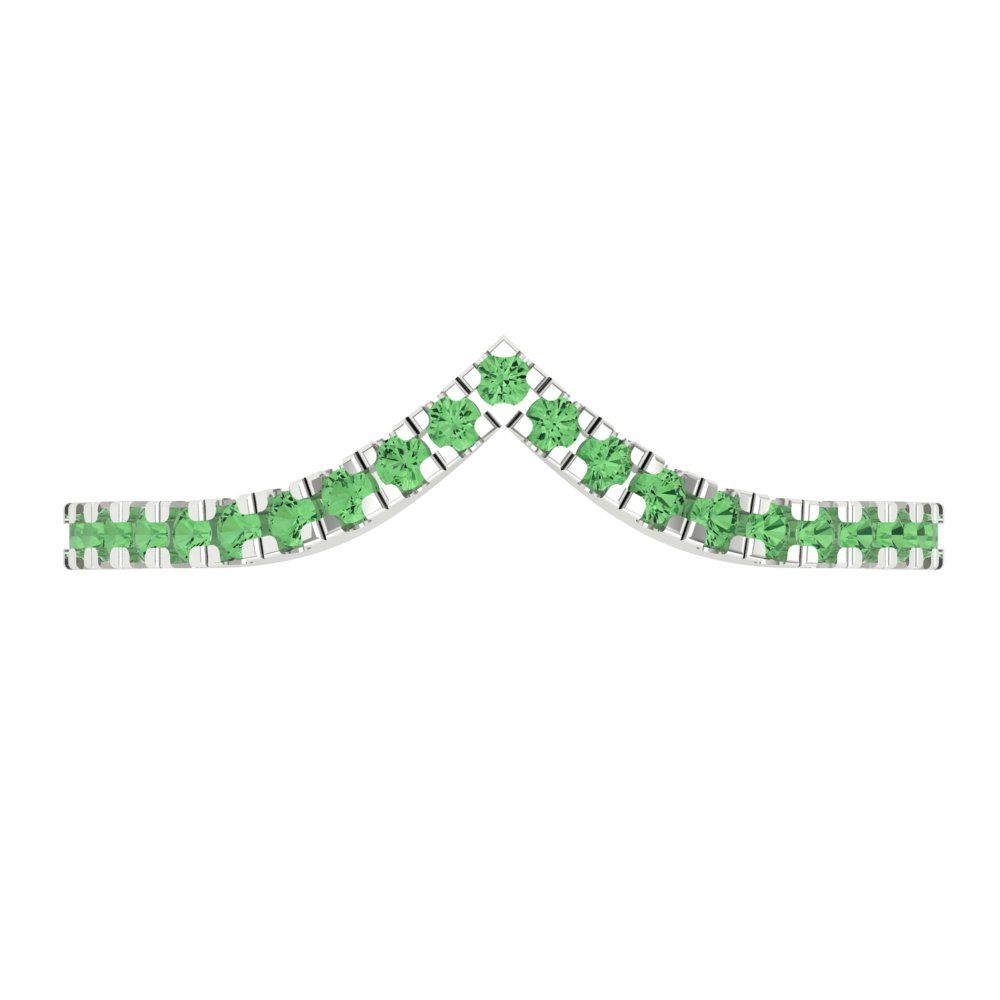 0.1725 cttw Simulated Green Diamond Round Cut White Gold Eternity Wedding Band