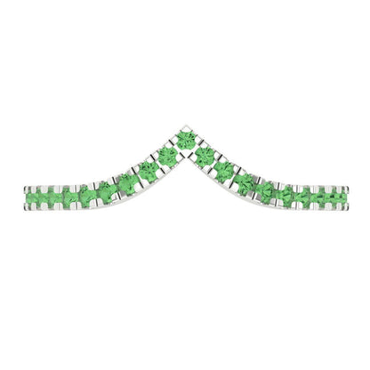 0.1725 cttw Simulated Green Diamond Round Cut White Gold Eternity Wedding Band