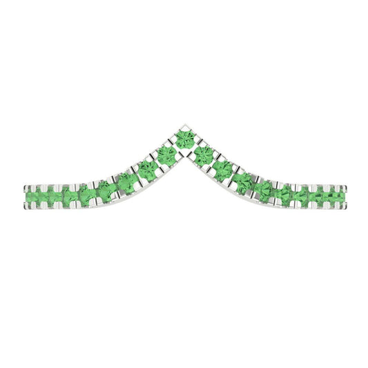 0.1725 cttw Simulated Green Diamond Round Cut White Gold Eternity Wedding Band