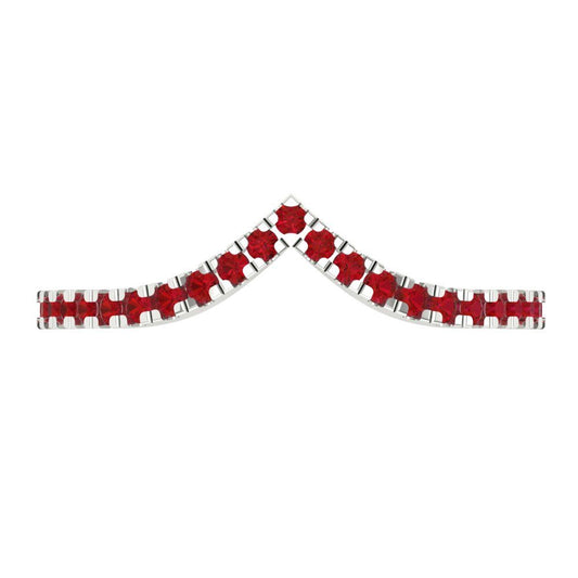 0.1725 cttw Simulated Ruby Round Cut White Gold Eternity Wedding Band