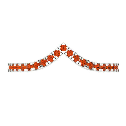 0.1725 cttw Simulated Red Diamond Round Cut White Gold Eternity Wedding Band