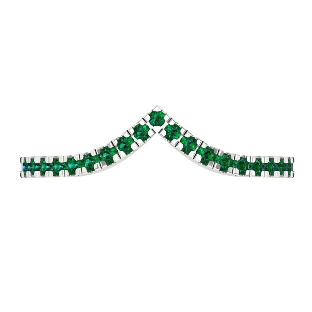 0.1725 cttw Simulated Emerald Round Cut White Gold Eternity Wedding Band