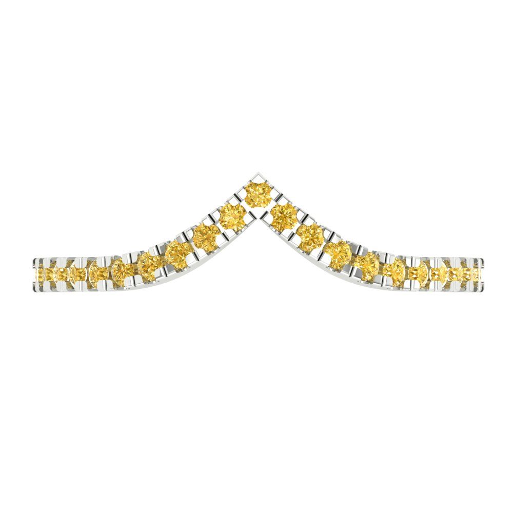 0.1725 cttw Natural Citrine Round Cut White Gold Eternity Wedding Band