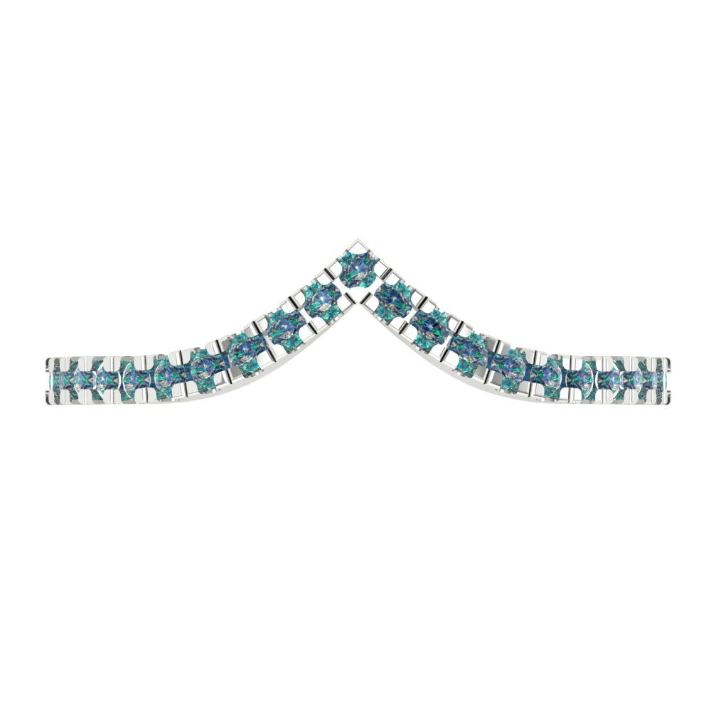 0.1725 cttw Blue Moissanite Round Cut White Gold Eternity Wedding Band