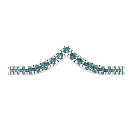 0.1725 cttw Blue Moissanite Round Cut White Gold Eternity Wedding Band
