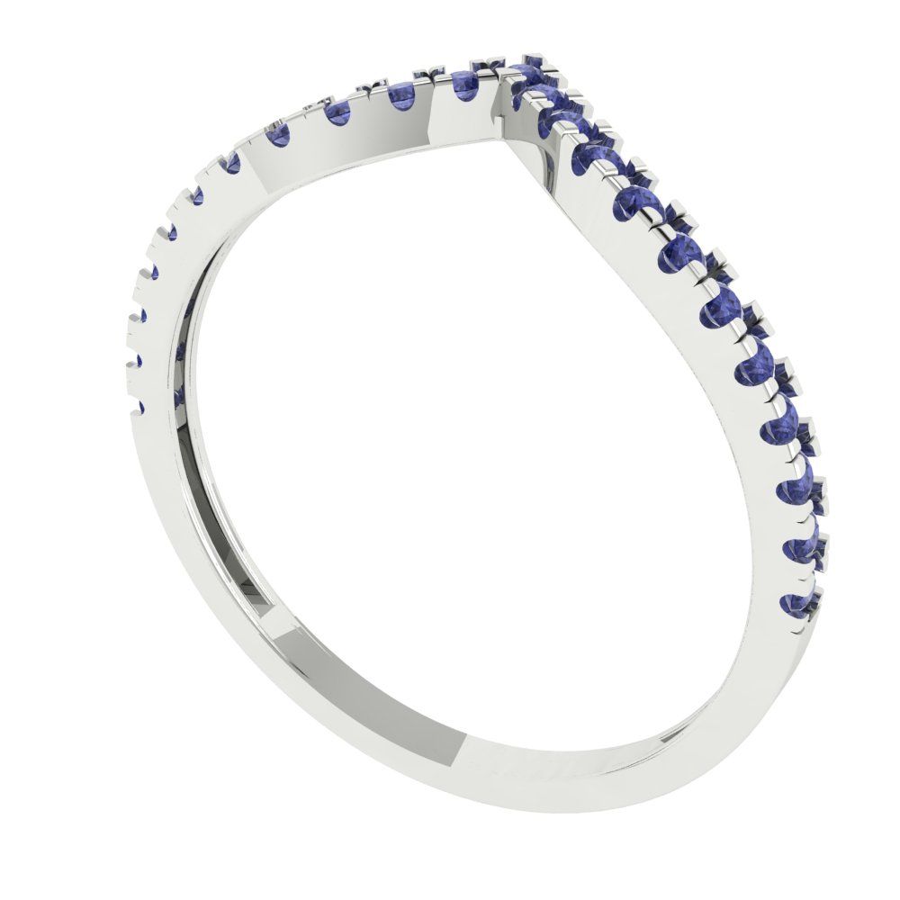 0.1725 cttw Simulated Tanzanite Round Cut White Gold Eternity Wedding Band