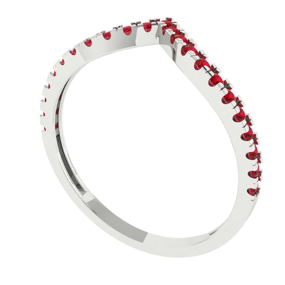 0.1725 cttw Simulated Ruby Round Cut White Gold Eternity Wedding Band