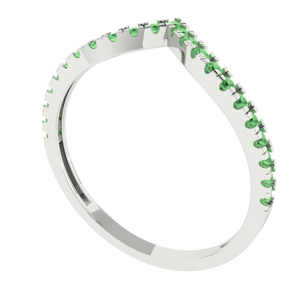 0.1725 cttw Simulated Green Diamond Round Cut White Gold Eternity Wedding Band