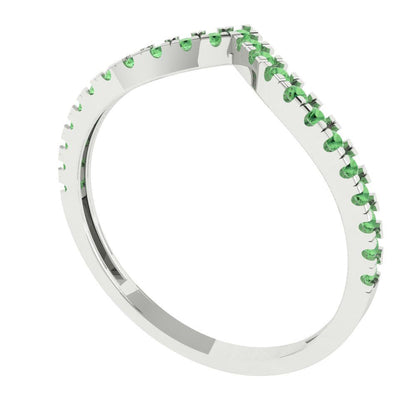 0.1725 cttw Simulated Green Diamond Round Cut White Gold Eternity Wedding Band