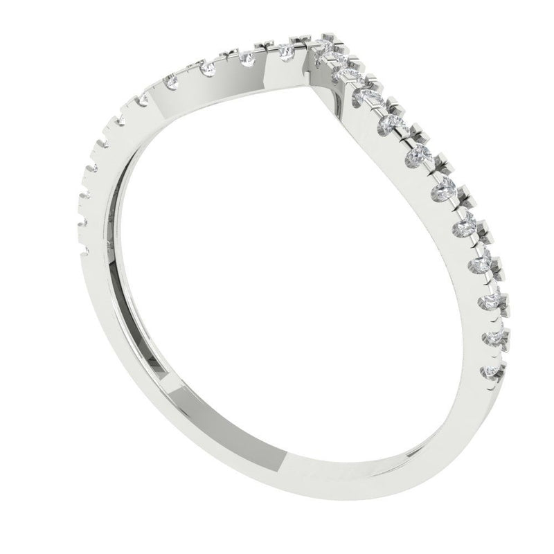 0.12 ct Brilliant Round Cut Natural Diamond Stone Clarity SI1-2 Color I-J White Gold Stackable Band