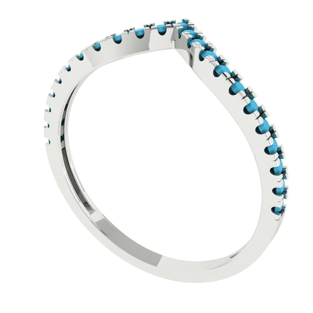 0.1725 cttw Simulated Turquoise Round Cut White Gold Eternity Wedding Band