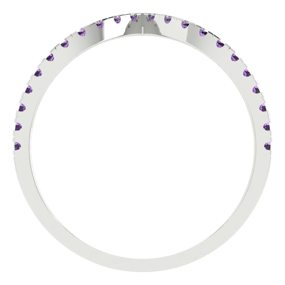 0.1725 cttw Simulated Alexandrite Round Cut White Gold Eternity Wedding Band