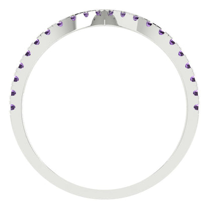 0.1725 cttw Simulated Alexandrite Round Cut White Gold Eternity Wedding Band