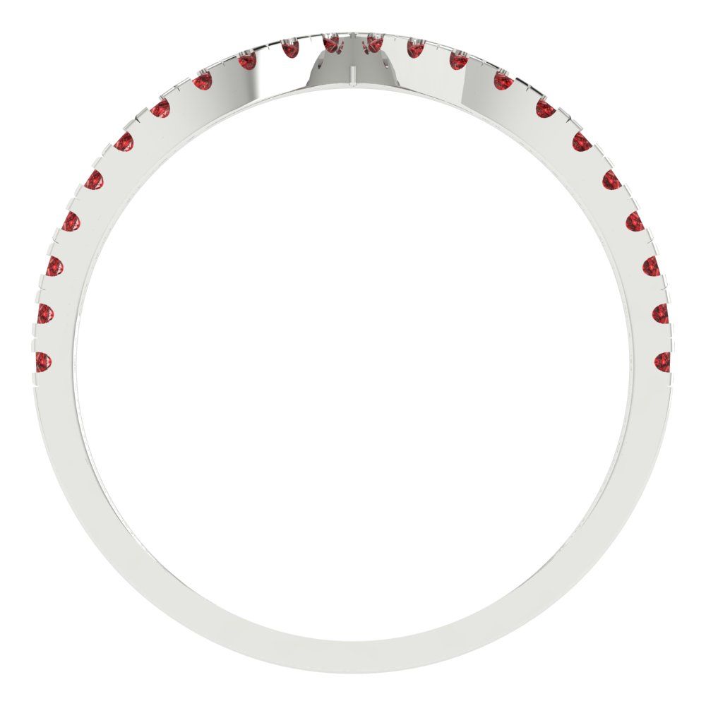 0.1725 cttw Natural Garnet Round Cut White Gold Eternity Wedding Band