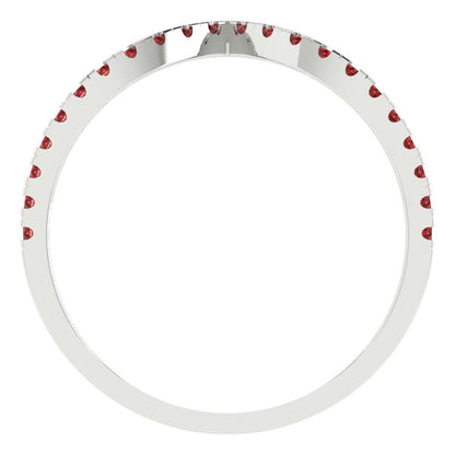 0.1725 cttw Natural Garnet Round Cut White Gold Eternity Wedding Band