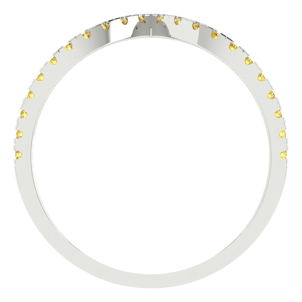 0.1725 cttw Natural Citrine Round Cut White Gold Eternity Wedding Band