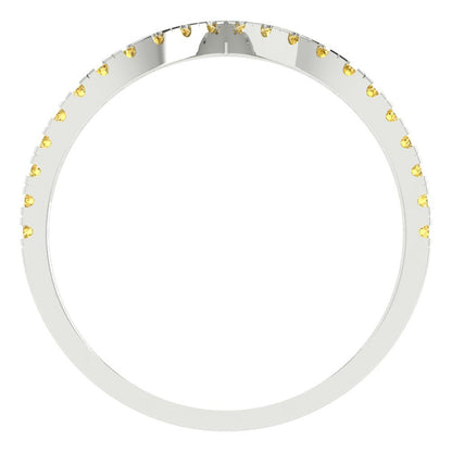 0.1725 cttw Natural Citrine Round Cut White Gold Eternity Wedding Band