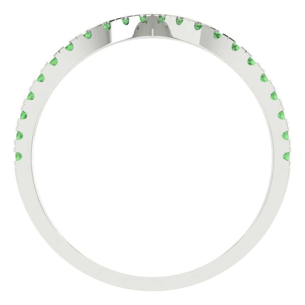 0.1725 cttw Simulated Green Diamond Round Cut White Gold Eternity Wedding Band