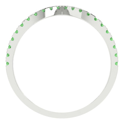 0.1725 cttw Simulated Green Diamond Round Cut White Gold Eternity Wedding Band