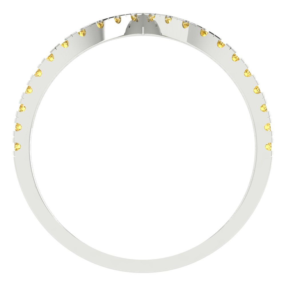 0.1725 cttw Simulated Yellow Diamond Round Cut White Gold Eternity Wedding Band