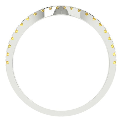 0.1725 cttw Simulated Yellow Diamond Round Cut White Gold Eternity Wedding Band