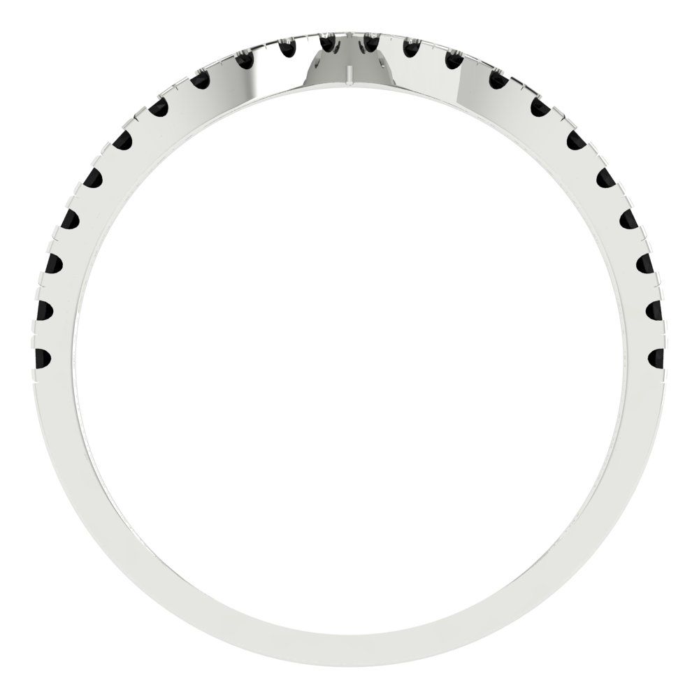 0.1725 cttw Natural Onyx Round Cut White Gold Eternity Wedding Band