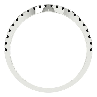 0.1725 cttw Natural Onyx Round Cut White Gold Eternity Wedding Band