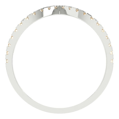 0.1725 cttw Natural Morganite Round Cut White Gold Eternity Wedding Band