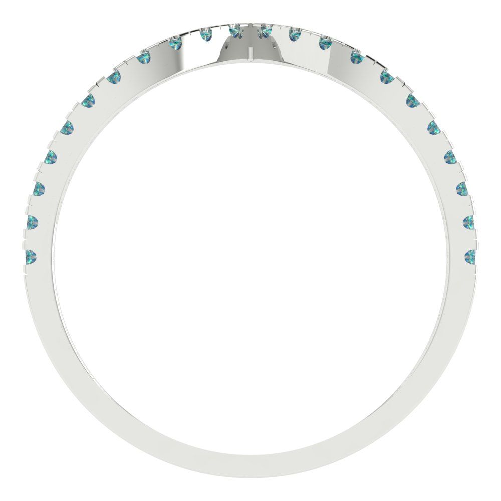 0.1725 cttw Blue Moissanite Round Cut White Gold Eternity Wedding Band