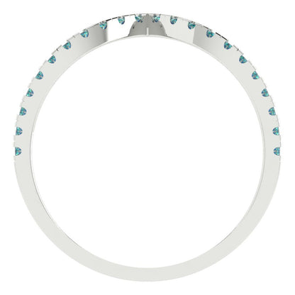 0.1725 cttw Blue Moissanite Round Cut White Gold Eternity Wedding Band