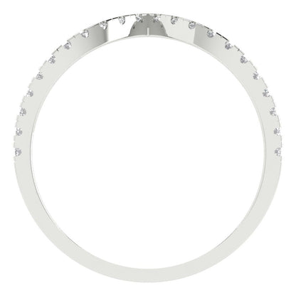 0.1725 cttw Moissanite Round Cut White Gold Eternity Wedding Band