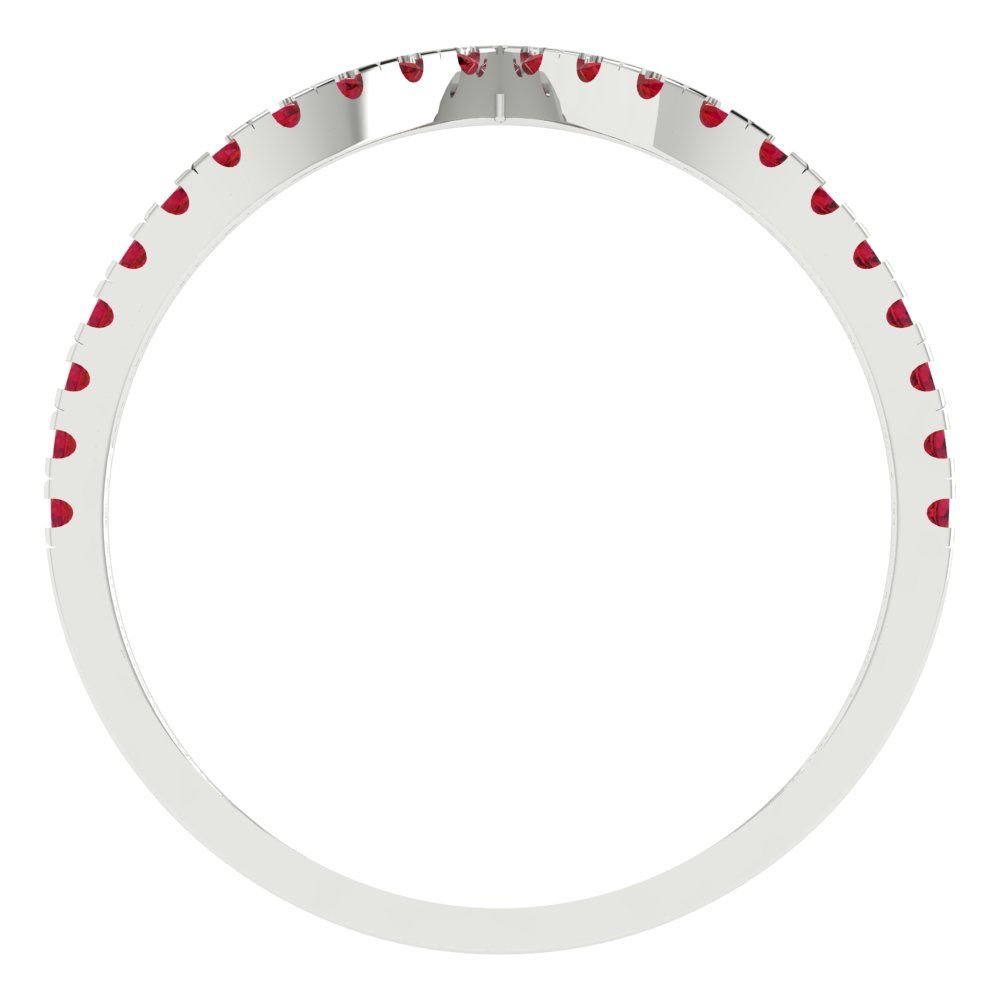 0.1725 cttw Simulated Ruby Round Cut White Gold Eternity Wedding Band