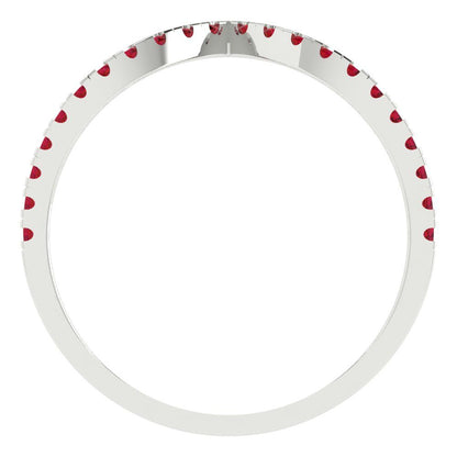 0.1725 cttw Simulated Ruby Round Cut White Gold Eternity Wedding Band