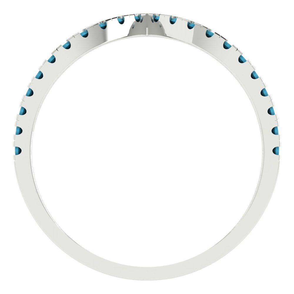 0.1725 cttw Simulated Turquoise Round Cut White Gold Eternity Wedding Band