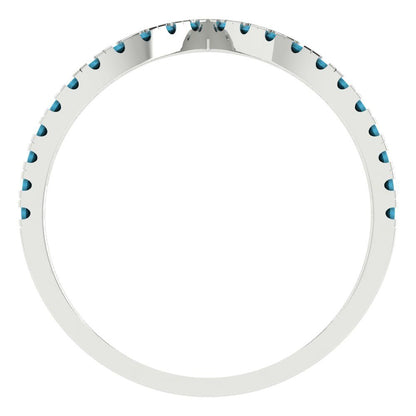 0.1725 cttw Simulated Turquoise Round Cut White Gold Eternity Wedding Band