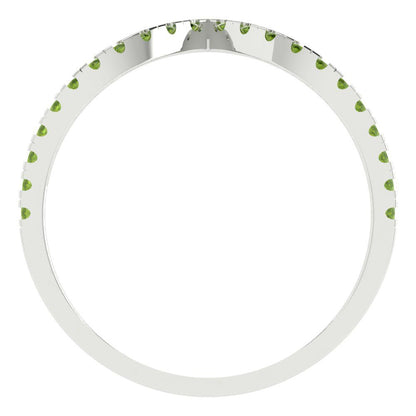 0.1725 cttw Natural Peridot Round Cut White Gold Eternity Wedding Band