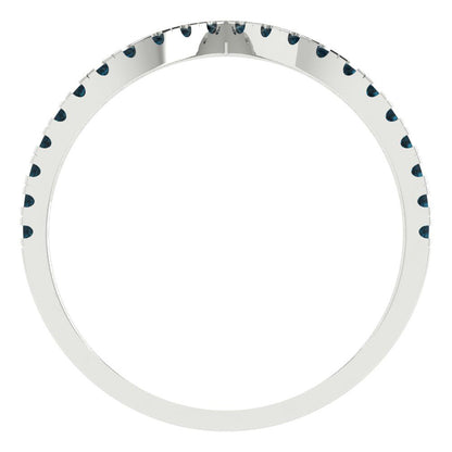 0.1725 cttw Natural London Blue Topaz Round Cut White Gold Eternity Wedding Band