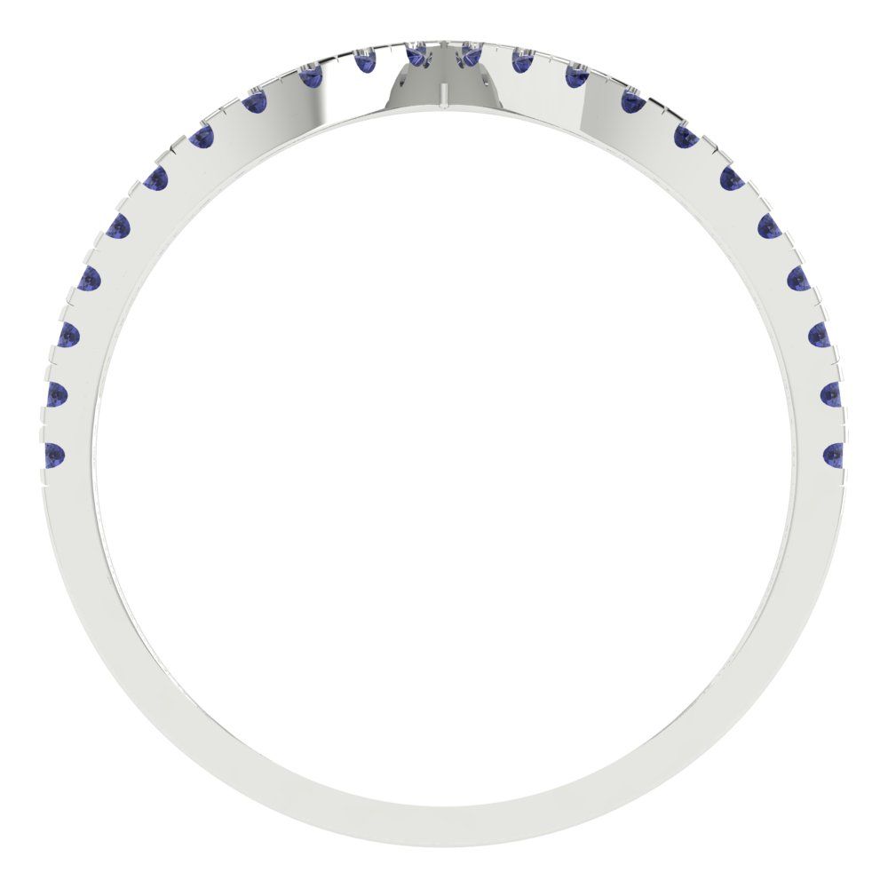 0.1725 cttw Simulated Tanzanite Round Cut White Gold Eternity Wedding Band