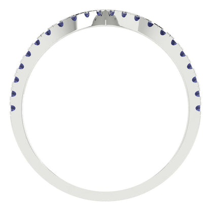 0.1725 cttw Simulated Tanzanite Round Cut White Gold Eternity Wedding Band